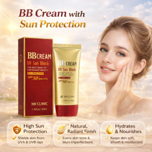 3W Clinic BB Cream With Sun Block – 2 PC (Combo)