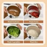 Stainless Steel Rice Washing Bowl - Image 6