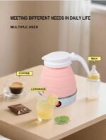Mini Foldable Electric Kettle 0.6L – Portable Travel Silicone Kettle, Dual Voltage 110–220V | Compact & Fast Heating - Image 2
