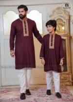 Father & Son Party Sequence Panjabi – Deep Maroon