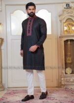 Luxury Sequence Men’s Panjabi – Black