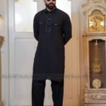 Sultan Men’s Embroidery Kabli Set – Black