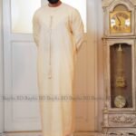 Premium AC Cotton Moroccan Style Jubba for Men | Elegant & Comfortable - Butter Cream