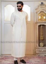 Premium AC Cotton Moroccan Style Jubba for Men | Elegant & Comfortable - Ivory Cream