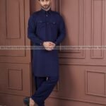 Traditional Men’s Kabli Set – Deep Blue
