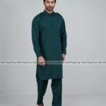 Traditional Men’s Kabli Set – Deep Green