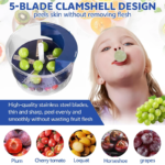 5-Blade Smart Fruit Peeler & Chopper – Automatic Grape & Cherry Tomato Skin Remover – Multi-Functional Fruit Processor - Image 6