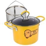 Deep Frying Pot with Strainer Basket 3L – Non-Stick Oil Separator Fryer Pot with Lid | Tempura Chicken French Fries Fish Frying Cookware