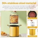 Deep Frying Pot with Strainer Basket 3L – Non-Stick Oil Separator Fryer Pot with Lid | Tempura Chicken French Fries Fish Frying Cookware - Image 6
