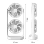 Portable Double Head Table Fan